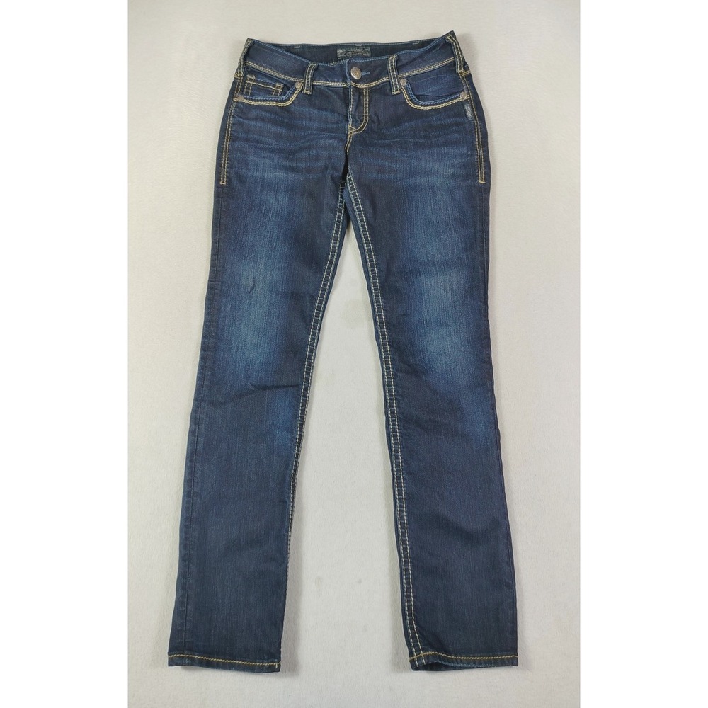 Silver Jeans Suki Skinny Jeans Womens 30 Dark Wash Mid Rise Stretch Denim